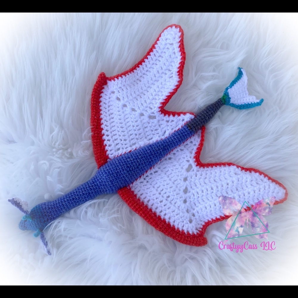 Crochet Rainbow Mermaid Dragon